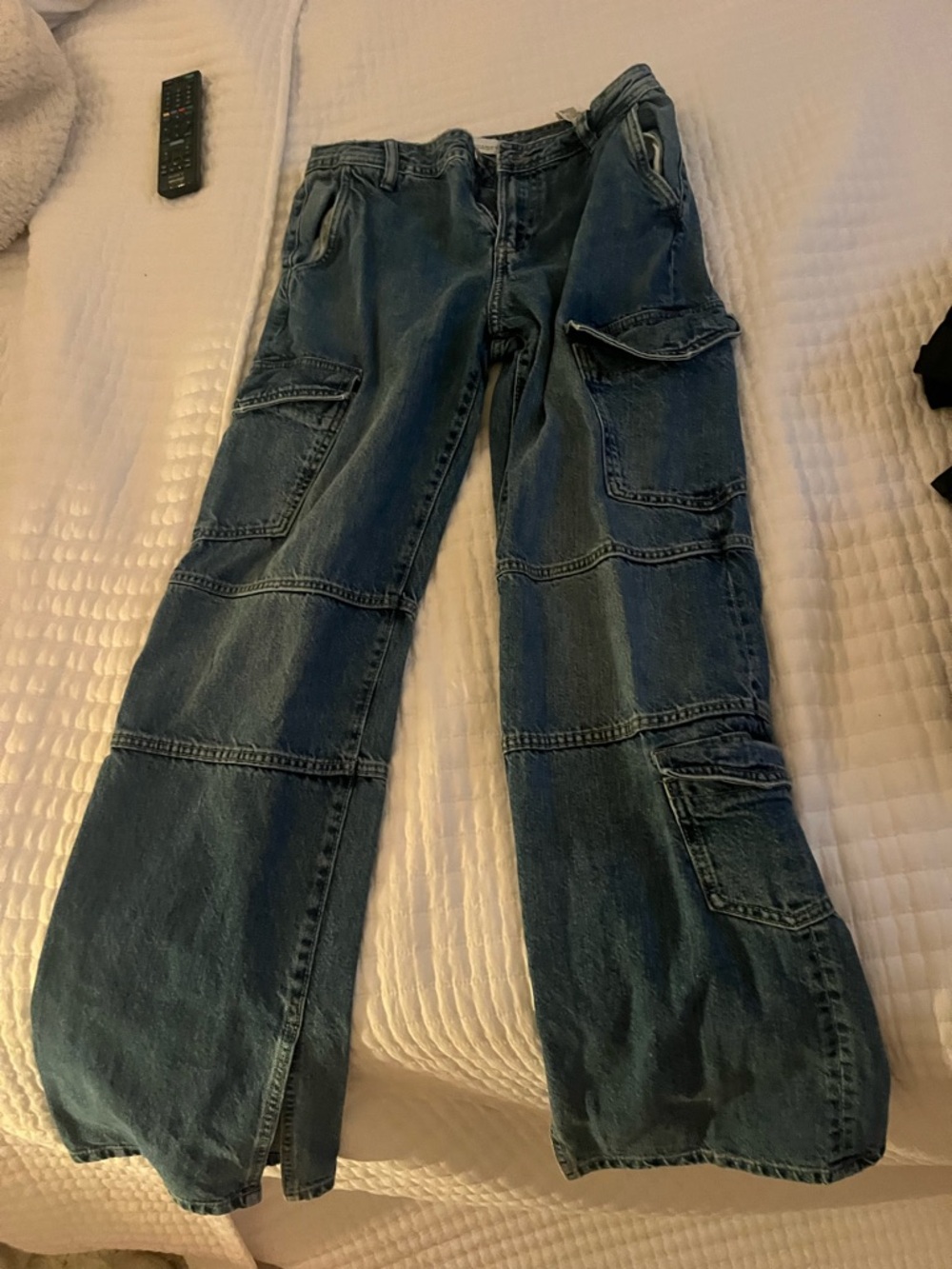Zara Light Blue Distressed Denim Jeans - Picture 1 of 4